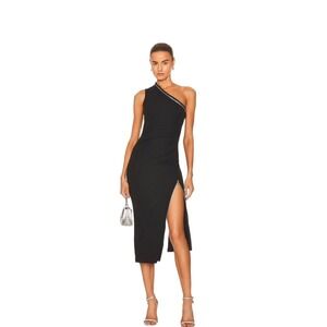 Helmut Lang Black Asymetrical Zip dress One Shoulder Black Size XS